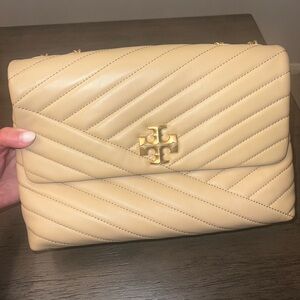 Tory Burch Cream Quilted Shoulder Bag